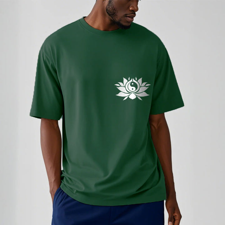 Buddha Stones Yin Yang Lotus Flower Design Tee T-shirt - image 6