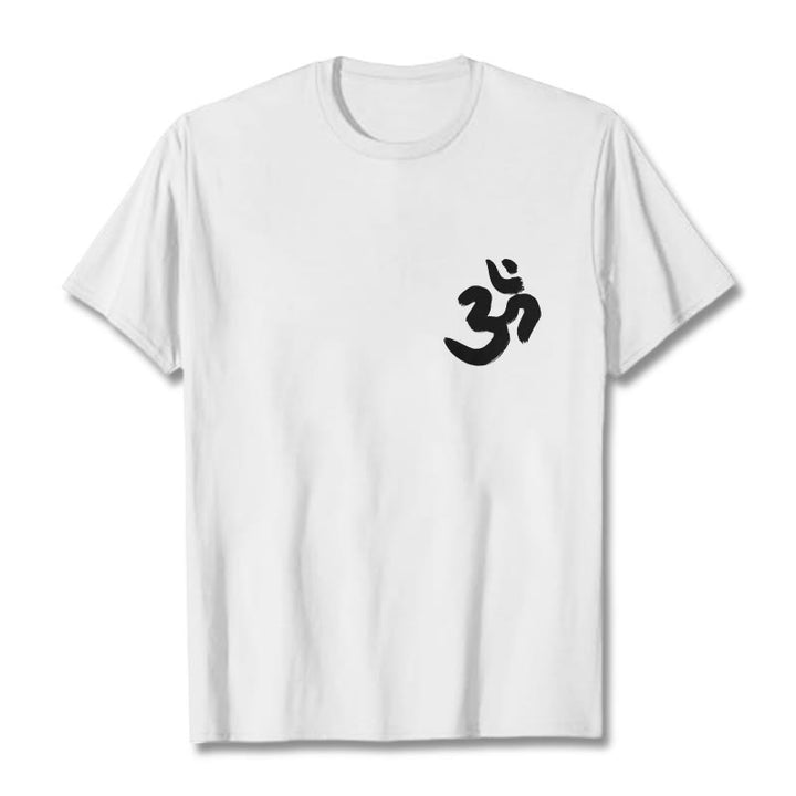 Buddha Stones Om Symbol Sanskrit Tee T-shirt - White - 2XL - image 7