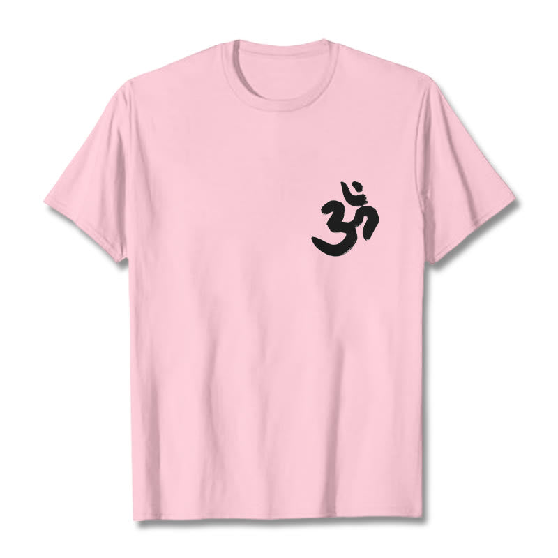 Buddha Stones Om Symbol Sanskrit Tee T-shirt - LightPink - 2XL - image 14
