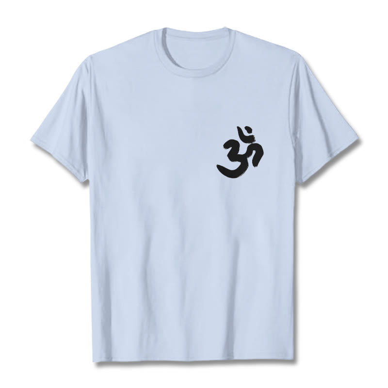 Buddha Stones Om Symbol Sanskrit Tee T-shirt - LightCyan - 2XL - image 13
