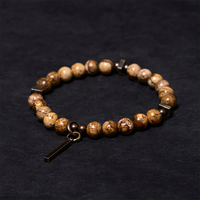 Buddha Stones Distressed Design Copper Luck Bracelet - 6.7in(17cm) - image 0