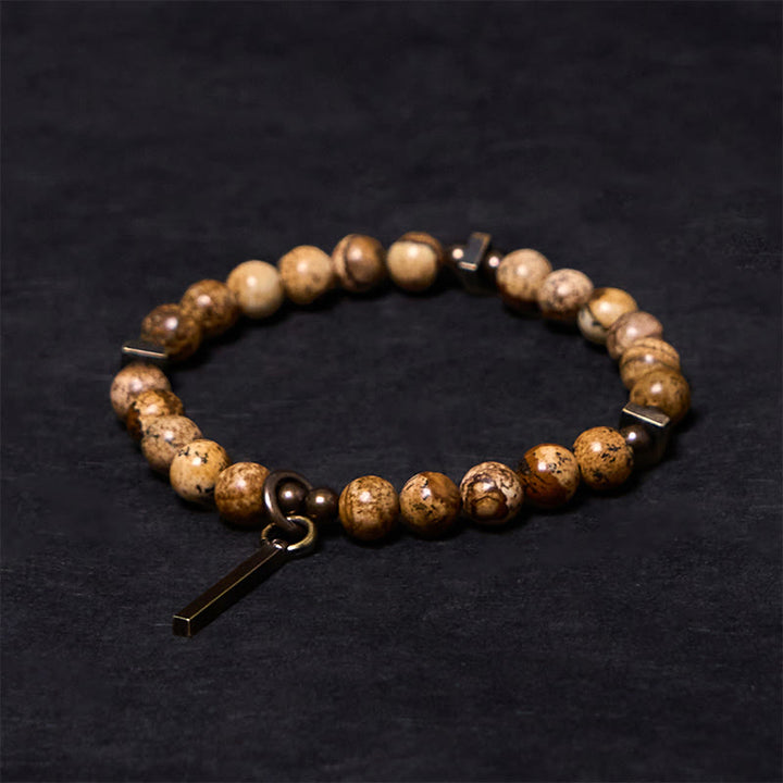 Buddha Stones Distressed Design Copper Luck Bracelet - 6.7in(17cm) - image 0
