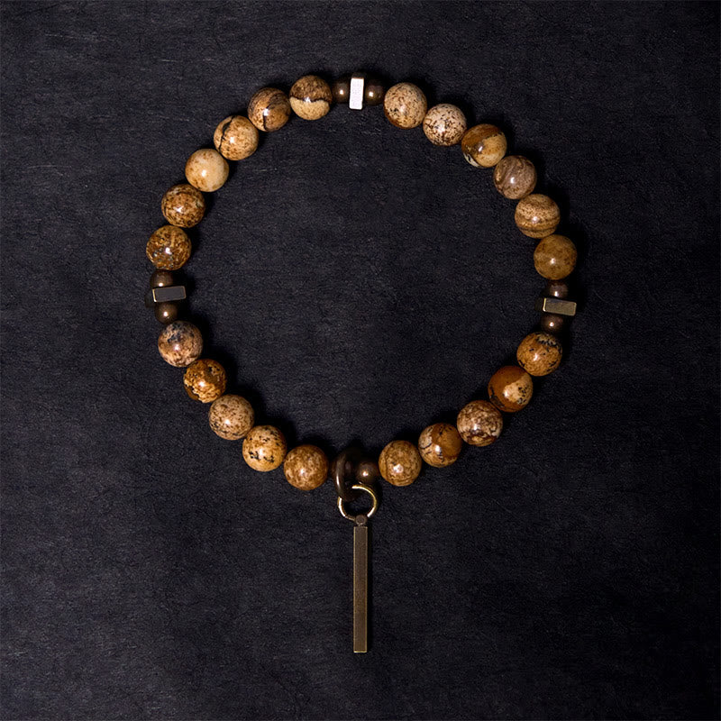Buddha Stones Distressed Design Copper Luck Bracelet - image 1