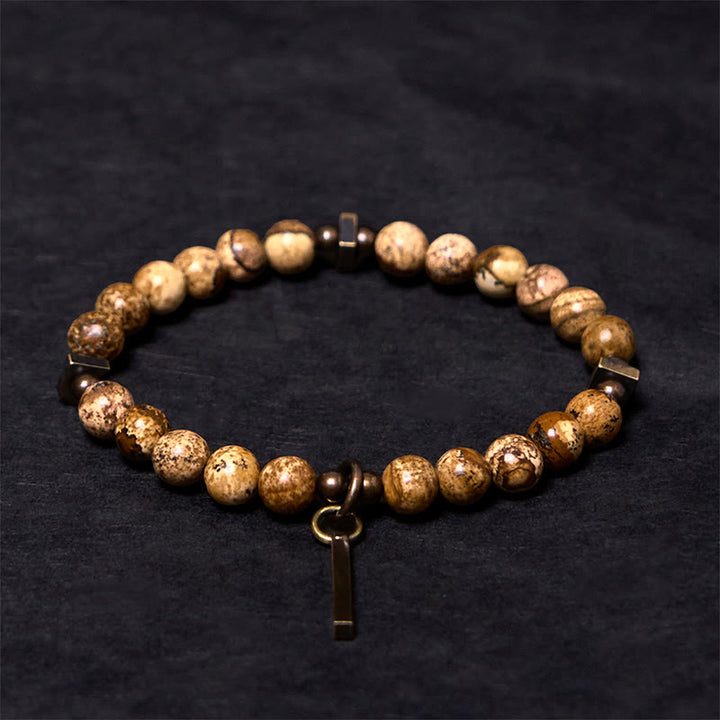 Buddha Stones Distressed Design Copper Luck Bracelet - image 2