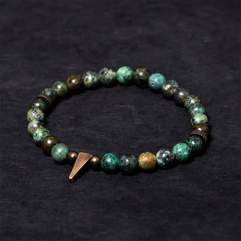 Buddha Stones Vintage Distressed Design Turquoise Copper Balance Bracelet - 7.9-8.3in(20-21cm) - image 0