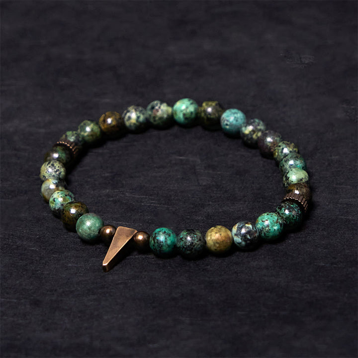 Buddha Stones Vintage Distressed Design Turquoise Copper Balance Bracelet - 7.9-8.3in(20-21cm) - image 0