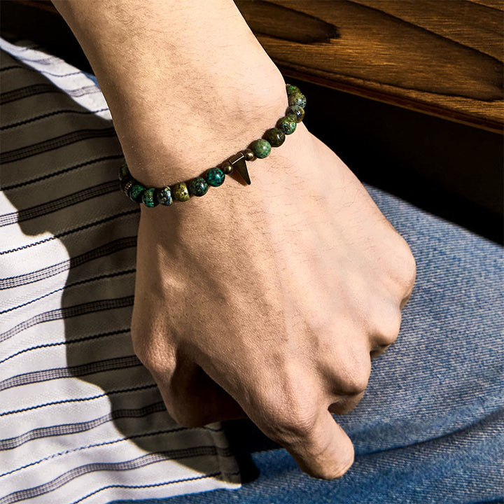 Buddha Stones Vintage Distressed Design Turquoise Copper Balance Bracelet - image 3