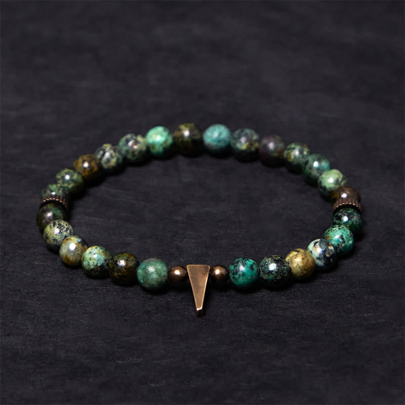 Buddha Stones Vintage Distressed Design Turquoise Copper Balance Bracelet - image 2