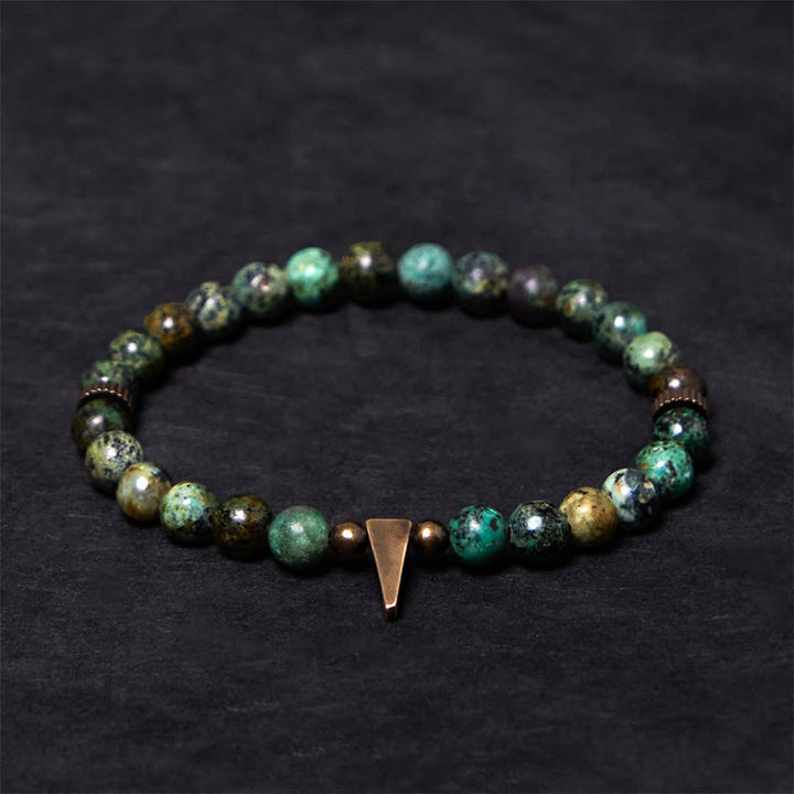 Buddha Stones Vintage Distressed Design Turquoise Copper Balance Bracelet - image 2