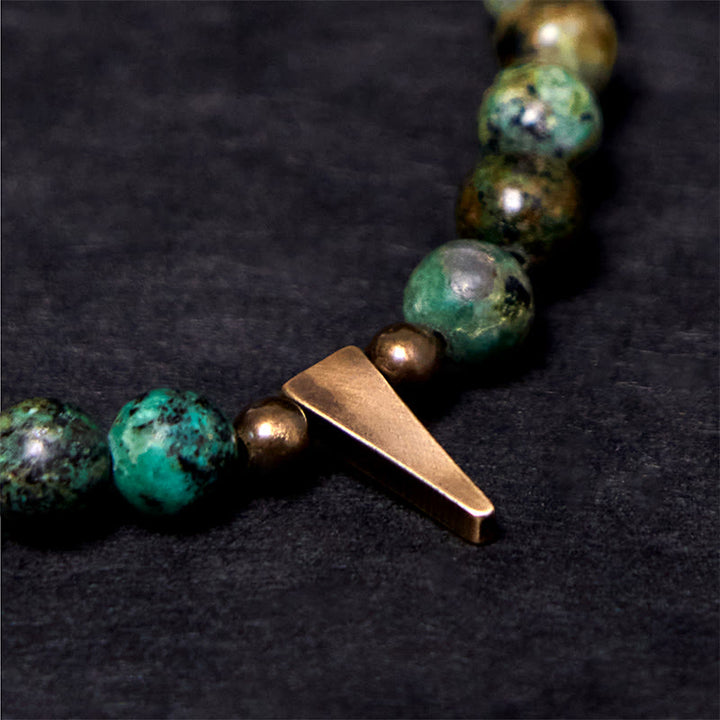 Buddha Stones Vintage Distressed Design Turquoise Copper Balance Bracelet - image 6