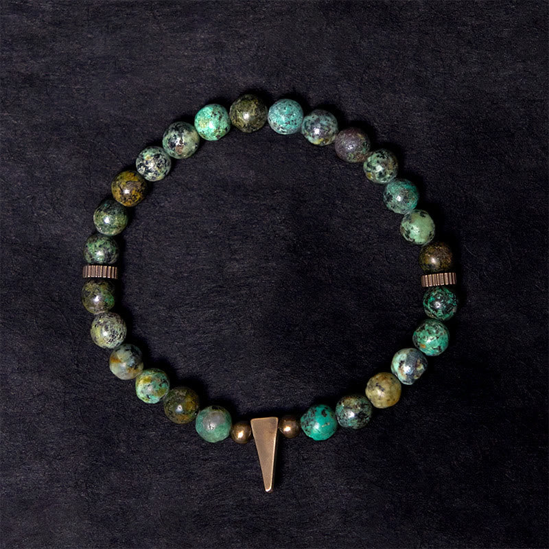 Buddha Stones Vintage Distressed Design Turquoise Copper Balance Bracelet - image 1