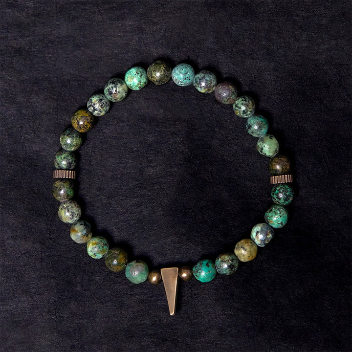 Buddha Stones Vintage Distressed Design Turquoise Copper Balance Bracelet - image 1