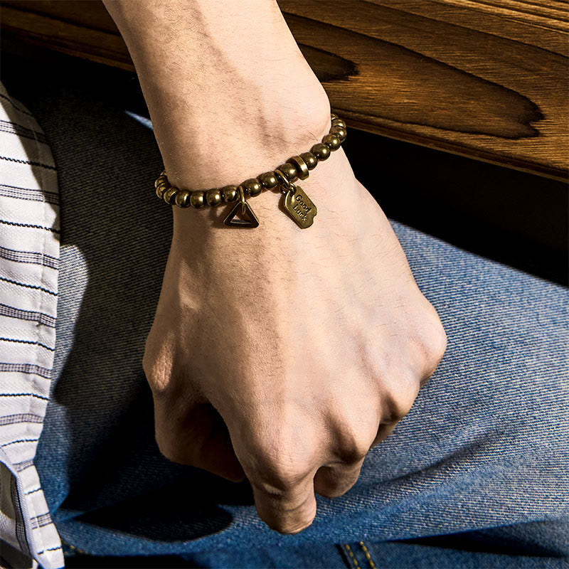 Buddha Stones Retro Pure Copper Brass Luck Bracelet - image 4