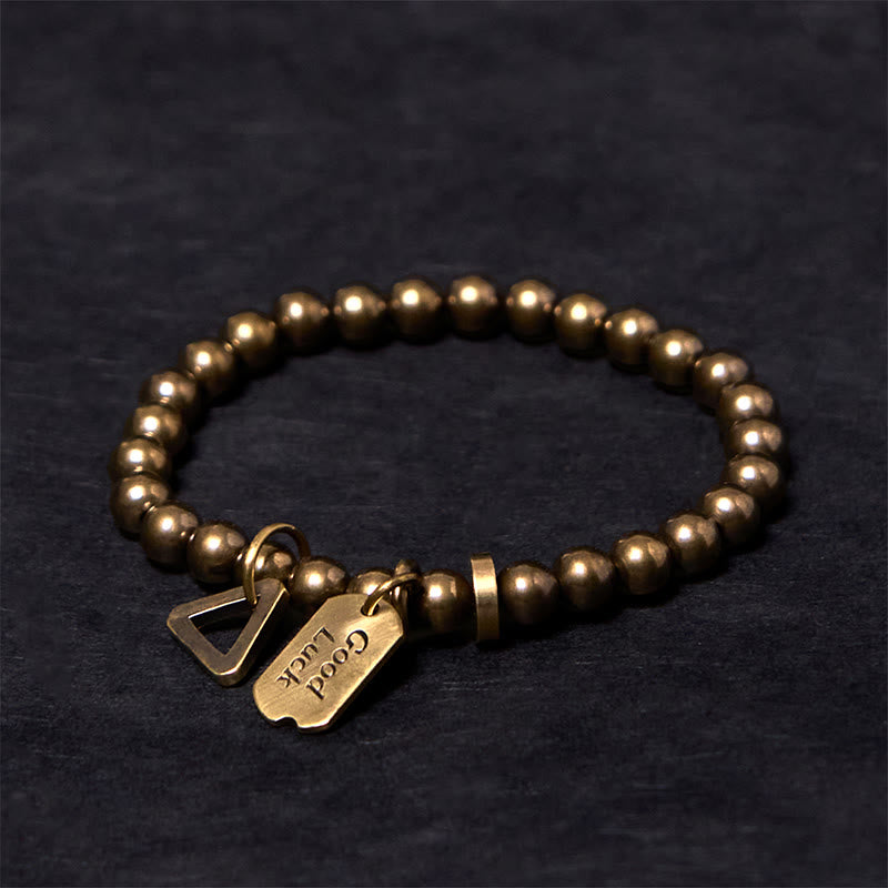 Buddha Stones Retro Pure Copper Brass Luck Bracelet - 7.9-8.3in(20-21cm) - image 0