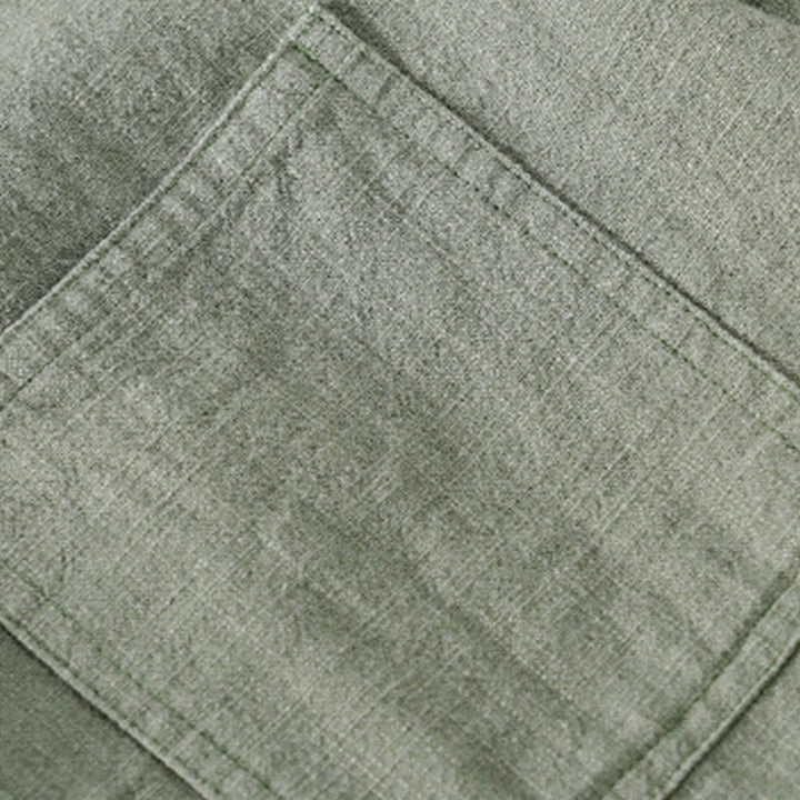 Buddha Stones Commute Fall Solid Color Lapel Men's Long Sleeve Cotton Linen Shirt With Pocket - image 24