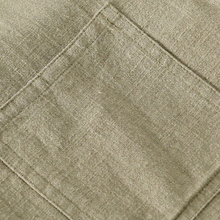 Buddha Stones Commute Fall Solid Color Lapel Men's Long Sleeve Cotton Linen Shirt With Pocket - image 30