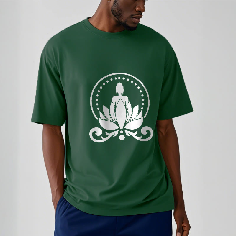 Buddha Stones Meditation Buddha Seated On A Lotus Flower Tee T-shirt - image 1