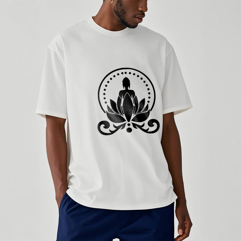 Buddha Stones Meditation Buddha Seated On A Lotus Flower Tee T-shirt - image 8