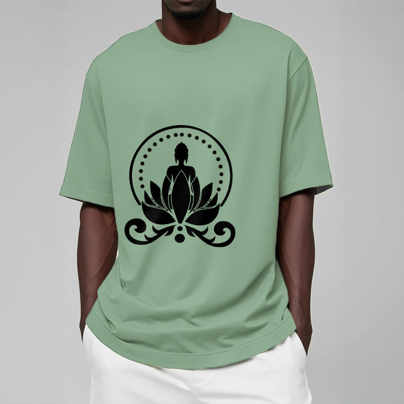 Buddha Stones Meditation Buddha Seated On A Lotus Flower Tee T-shirt - image 15