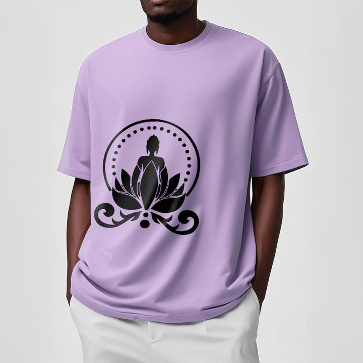 Buddha Stones Meditation Buddha Seated On A Lotus Flower Tee T-shirt - image 17