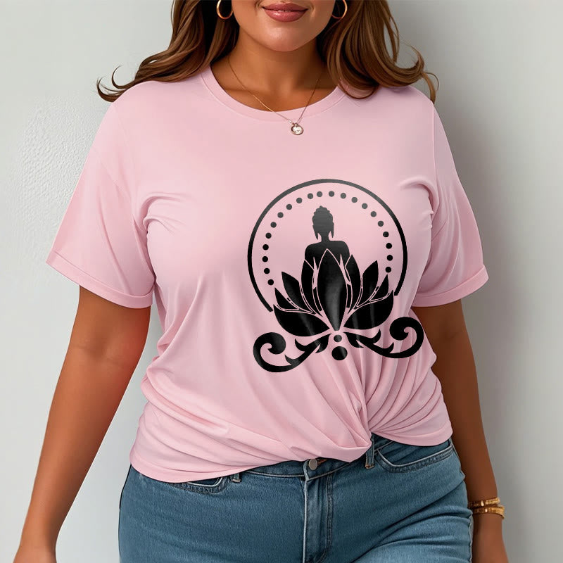 Buddha Stones Meditation Buddha Seated On A Lotus Flower Tee T-shirt - image 13