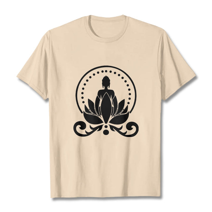 Buddha Stones Meditation Buddha Seated On A Lotus Flower Tee T-shirt - Bisque - 2XL - image 10