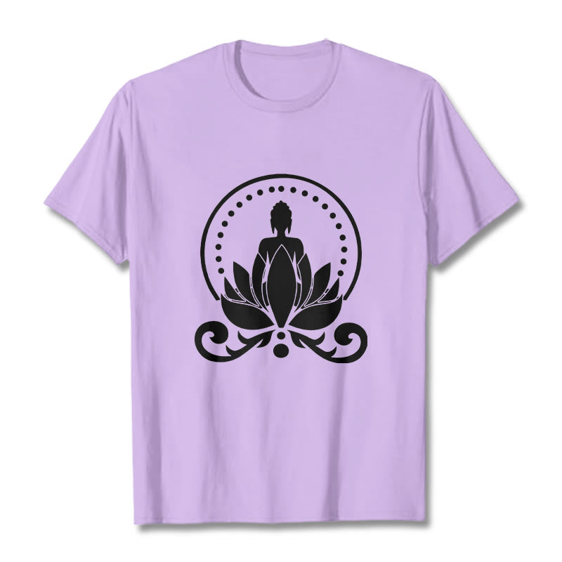 Buddha Stones Meditation Buddha Seated On A Lotus Flower Tee T-shirt - Plum - 2XL - image 16