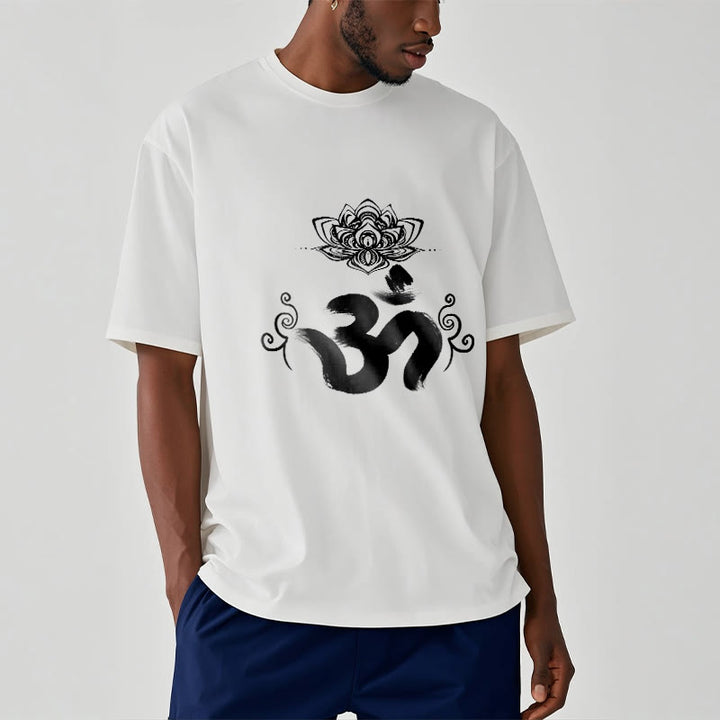 Buddha Stones Om Symbol Sanskrit Floral Tee T-shirt - image 1