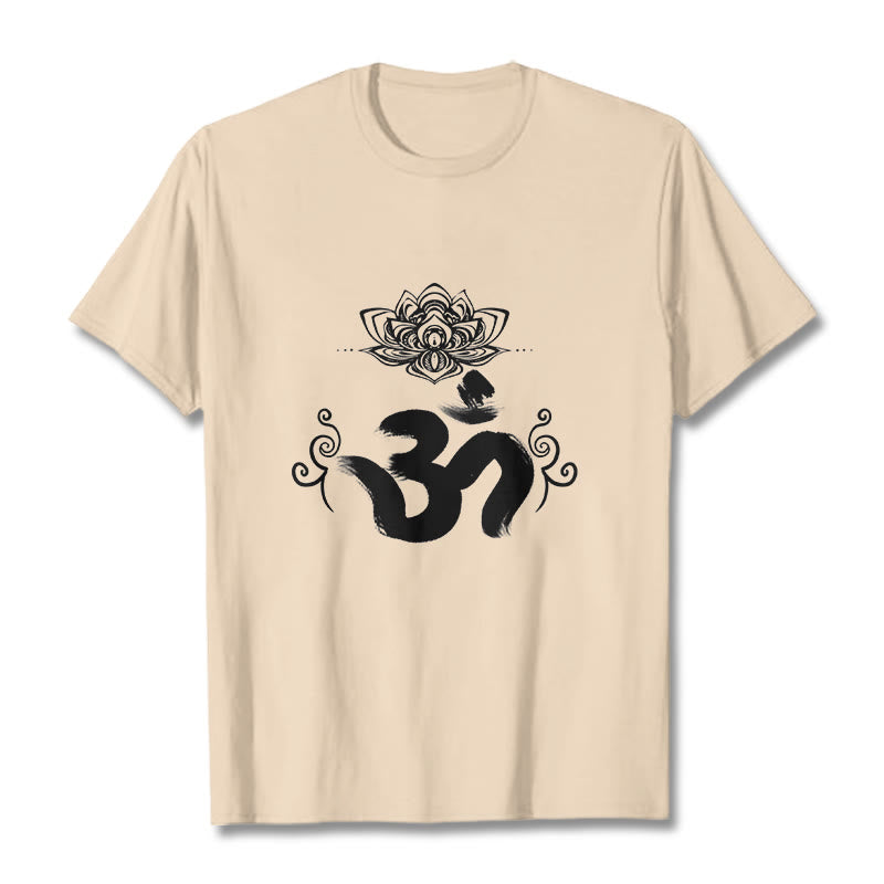 Buddha Stones Om Symbol Sanskrit Floral Tee T-shirt - Bisque - 2XL - image 11
