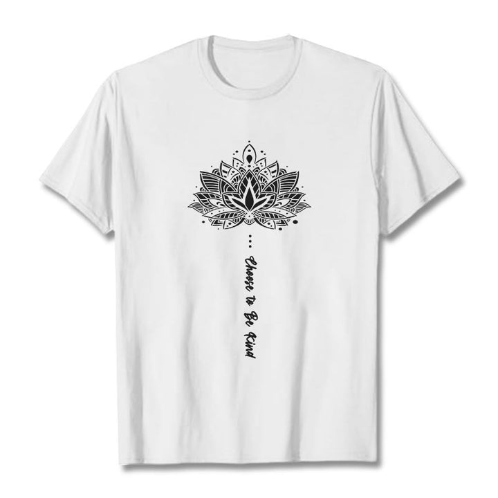 Buddha Stones Choose To Be Kind Geometric Flower Tee T-shirt - White - 2XL - image 7