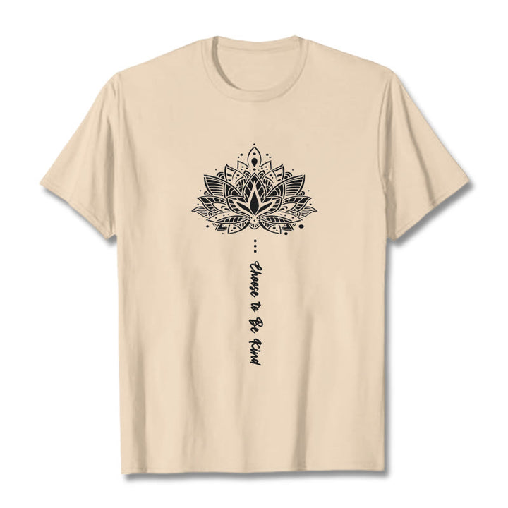 Buddha Stones Choose To Be Kind Geometric Flower Tee T-shirt - Bisque - 2XL - image 10