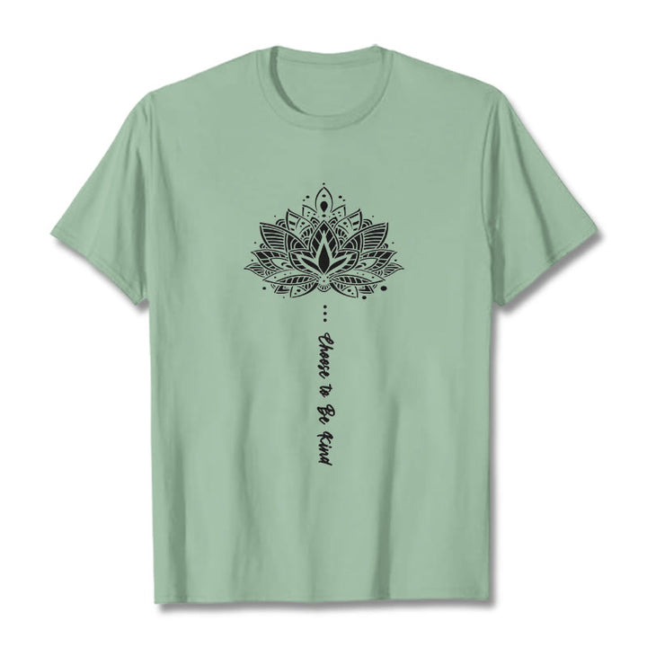 Buddha Stones Choose To Be Kind Geometric Flower Tee T-shirt - PaleGreen - 2XL - image 14