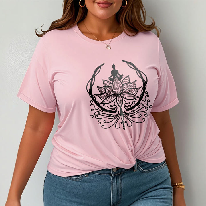 Buddha Stones Meditation Buddha Seated Inside A Lotus Flower Tee T-shirt - image 13