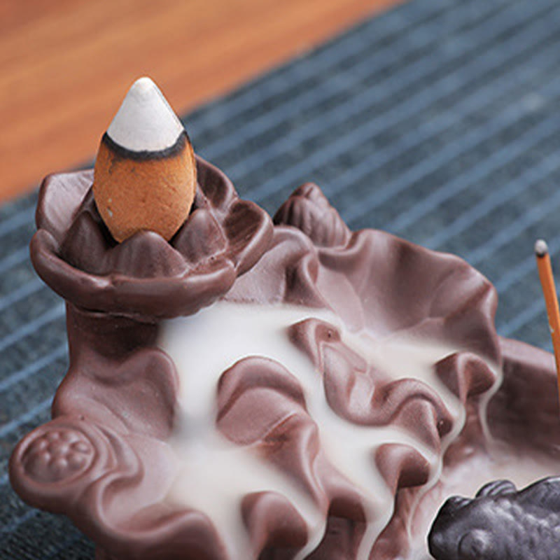 Buddha Stones Koi Fish Ox Purple Clay Ceramic Incense Stick Holder Healing Incense Burner Decoration - image 13