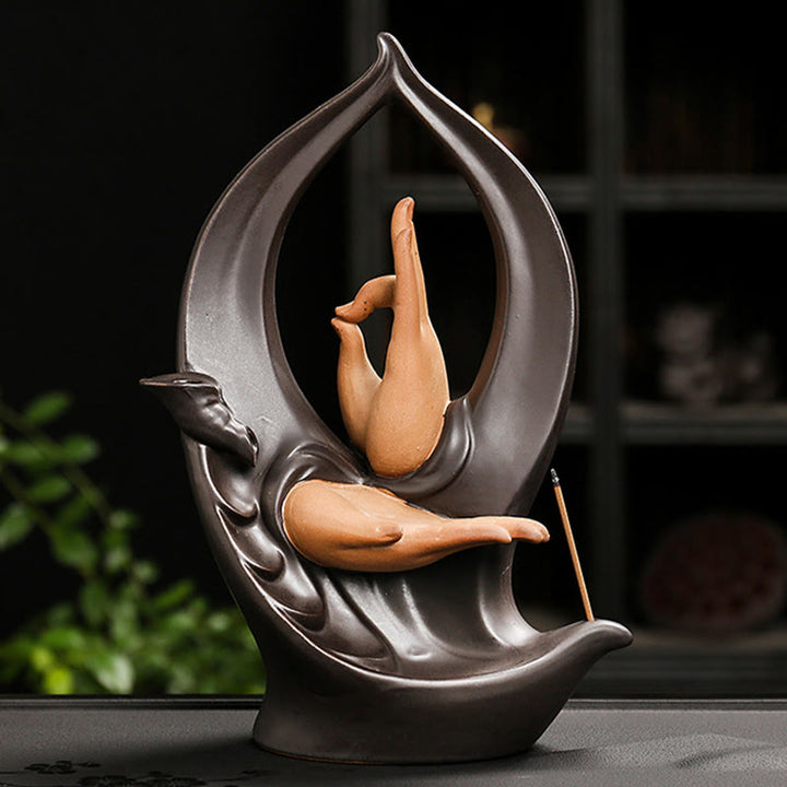 Buddha Stones Stairs Mountains Water Buddha Hand Ceramic Backflow Smoke Fountain Meditation Incense Burner Decoration - image 8