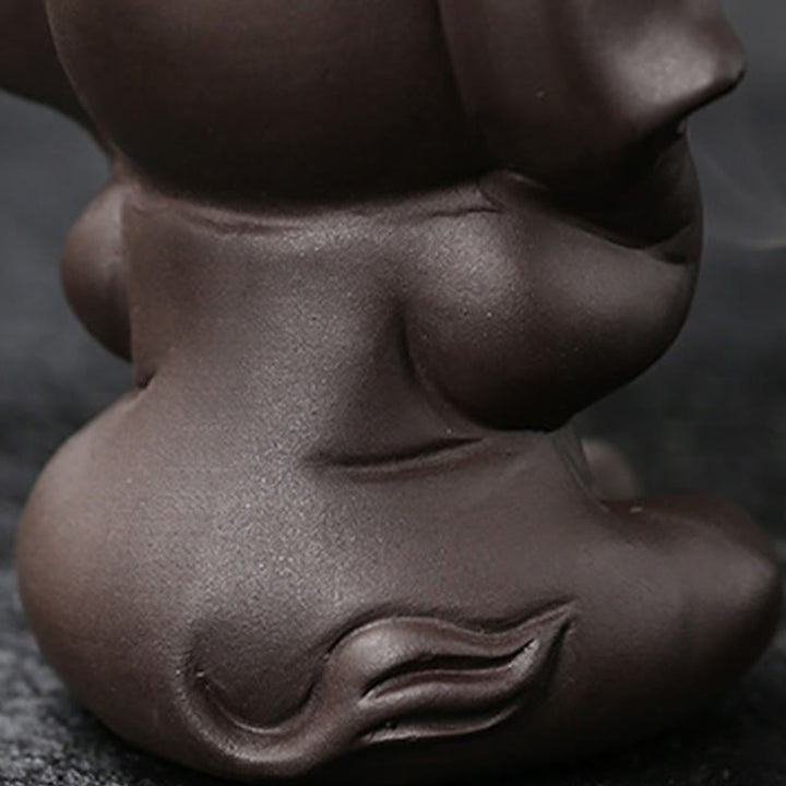 Buddha Stones Cute Elephant Purple Clay Backflow Smoke Fountain Peace Healing Incense Burner Decoration - image 24