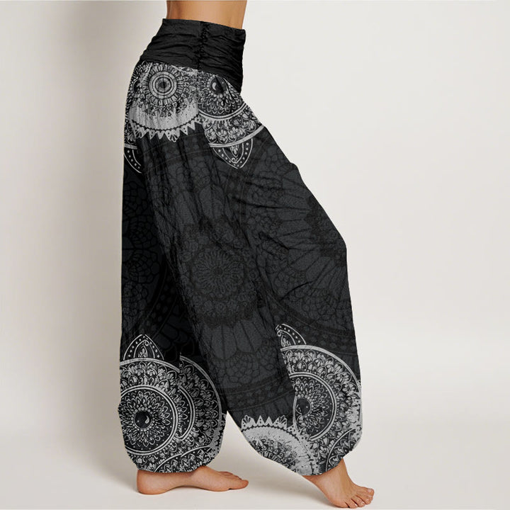 Buddha Stones Cotton Circular Mandala Design Women's Elastic Waist Harem Pants - image 2