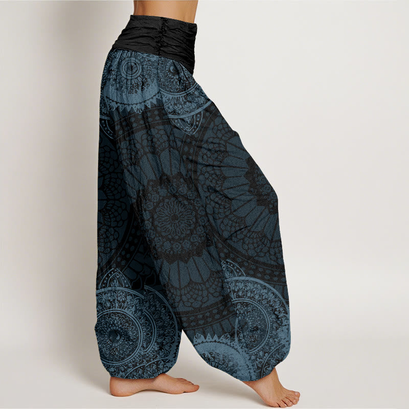 Buddha Stones Cotton Circular Mandala Design Women's Elastic Waist Harem Pants - image 6