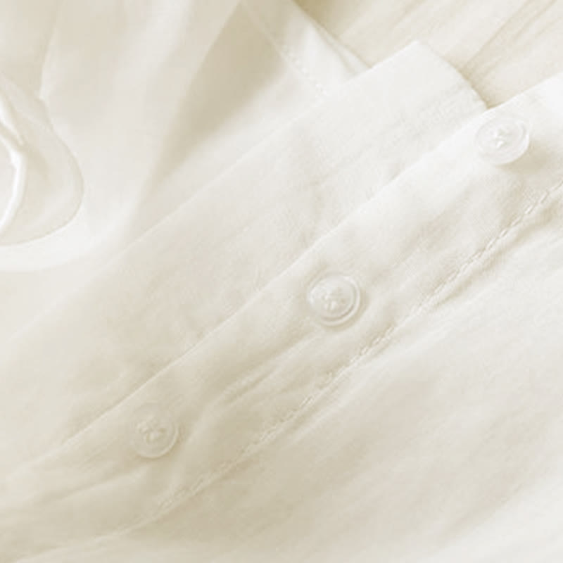 Buddha Stones Embroidery Geometry Nine-Quarter Sleeve Women's Midi Dress With Pockets - image 3