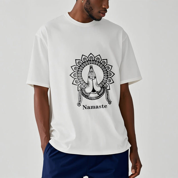 Buddha Stones Namaste Gesture Mandala Pattern Tee T-shirt - image 6