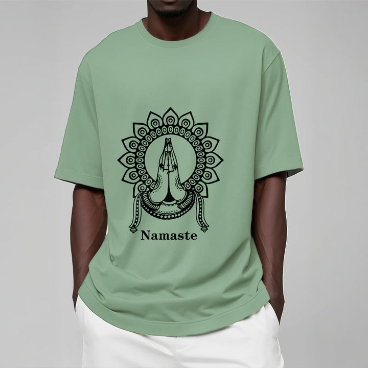 Buddha Stones Namaste Gesture Mandala Pattern Tee T-shirt - image 15