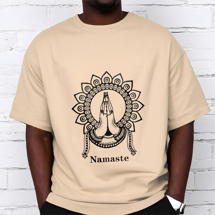 Buddha Stones Namaste Gesture Mandala Pattern Tee T-shirt - image 9