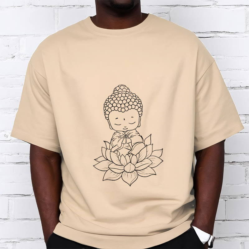 Buddha Stones Peaceful Buddha Lotus Flower Pattern Tee T-shirt - image 9