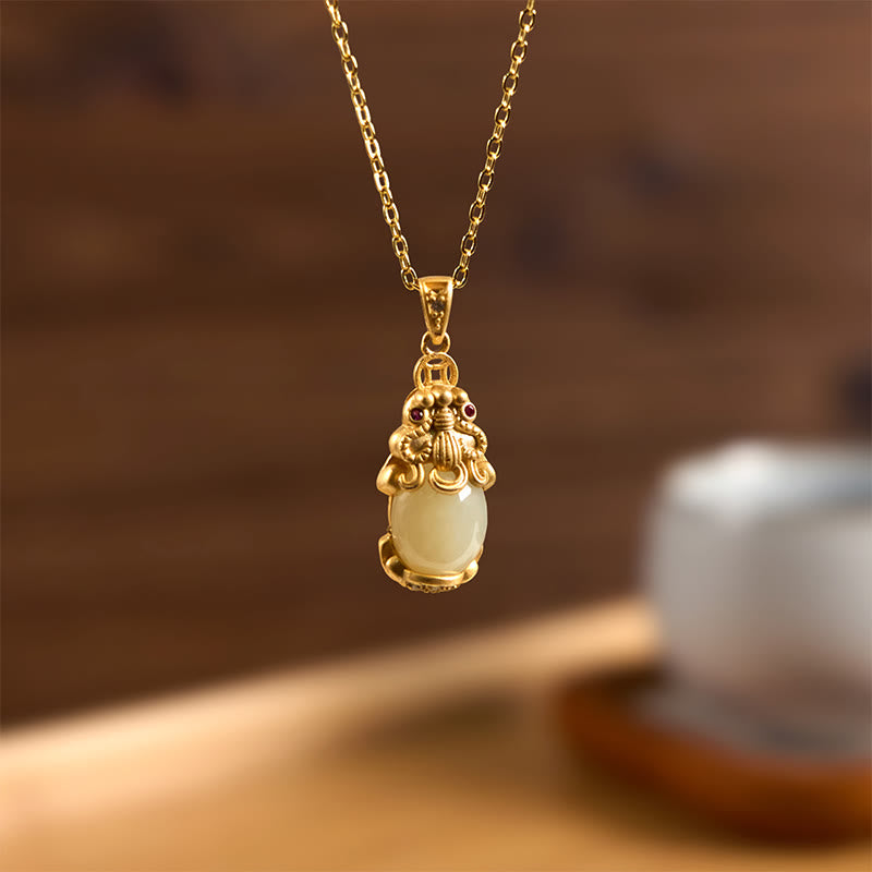 Buddha Stones White Jade PiXiu Wealth Luck Chain Necklace Pendant - image 2
