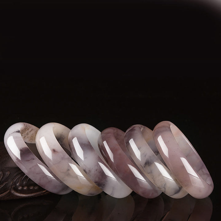 Buddha Stones Purple Jade Happiness Protection Bracelet Bangle - image 15