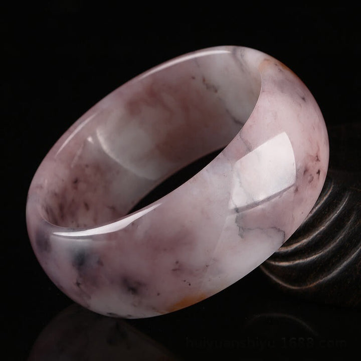 Buddha Stones Purple Jade Happiness Protection Bracelet Bangle - 19mm - 62-64mm - image 10