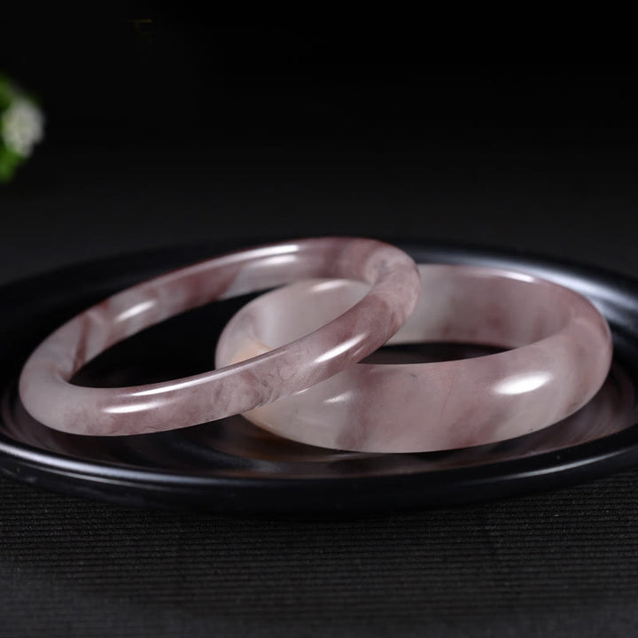 Buddha Stones Purple Jade Happiness Protection Bracelet Bangle - image 1