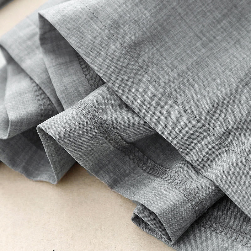 Buddha Stones Plain LightSteelBlue Women's Wide Leg Cotton Linen Pants With Pockets - image 7