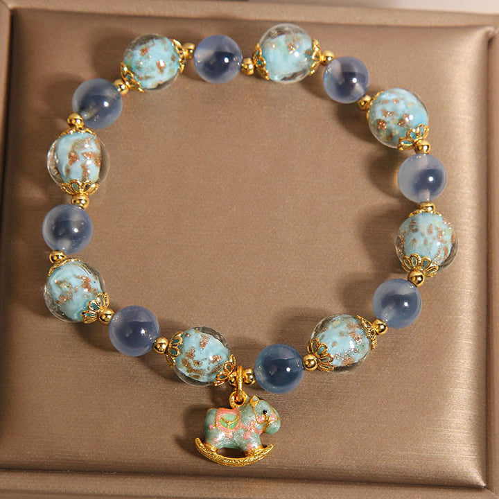 Buddha Stones Natural Candy Agate White Crystal Year Of The Horse Strength Bracelet - image 3
