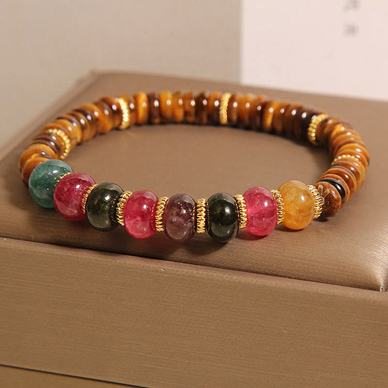 Buddha Stones Natural Tiger Eye Tourmaline Strength Bracelet - image 2